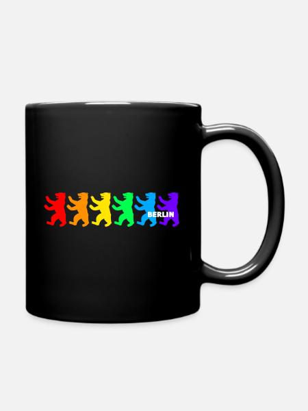 Berliner Bären / Regenbogenfarben - Tasse einfarbig - Schwarz