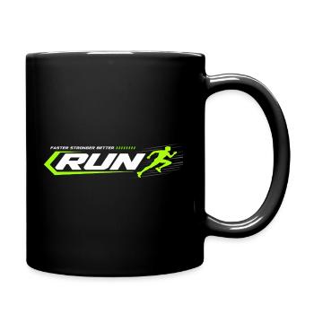 RUN Sprint Neon Racing Logo - Tasse einfarbig - Schwarz - Rechts