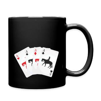 Kartenspiel Westernreiter - Tasse einfarbig - Schwarz - Rechts
