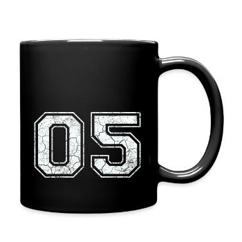 05 in weiß im Vintage-Look - Tasse einfarbig - Schwarz - Rechts