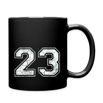23 in white in the used look - Full Colour Mug - black - Right