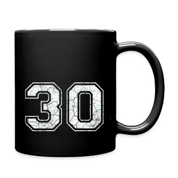 30 in white in the used look - Full Colour Mug - black - Right