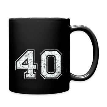 40 in white in the used look - Full Colour Mug - black - Right