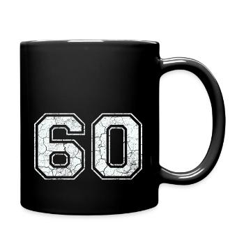 60 in white in the used look - Full Colour Mug - black - Right