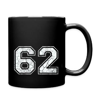 62 in white in the used look - Full Colour Mug - black - Right