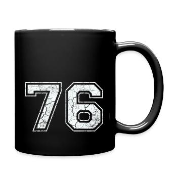 76 in white in the used look - Full Colour Mug - black - Right