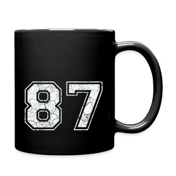 87 in white in the used look - Full Colour Mug - black - Right