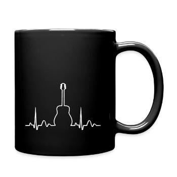 Gitarre heat beat - Tasse einfarbig - Schwarz - Rechts