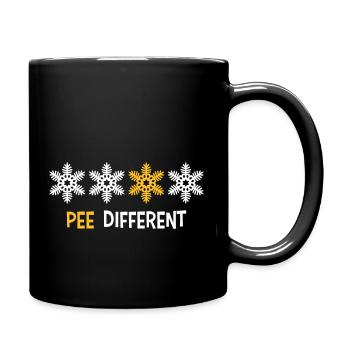 Pee Different Gelber - Tasse einfarbig - Schwarz - Rechts
