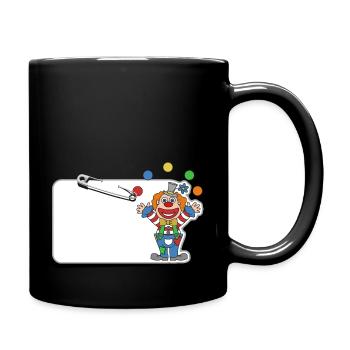 Children's name tag with safety pin - Full Colour Mug - black - Right