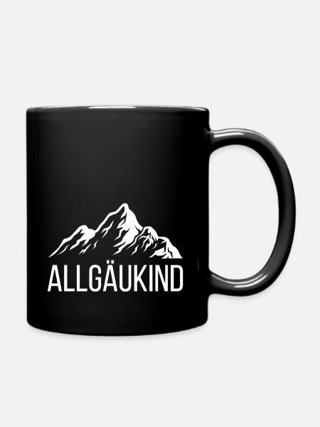 Allgäu Allgäuer Berge Allgäukind Alpen - Tasse einfarbig - Schwarz