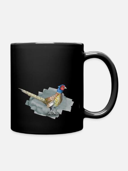 Fasan mit Buntstift - Tasse einfarbig - Schwarz