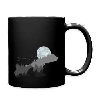 Bear in nature, mountains - Full Colour Mug - black - Right