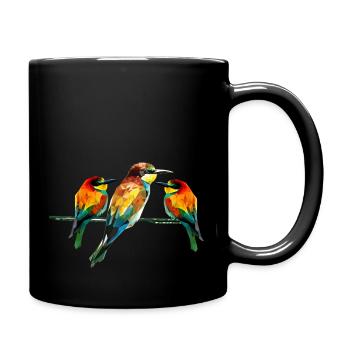 Polygonal Tier farbenfroh geometrie tiere Vogel - Tasse einfarbig - Schwarz - Rechts