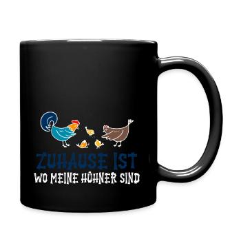Zuhause ist Bauer Landleben Traktor Geschenk - Tasse einfarbig - Schwarz - Rechts
