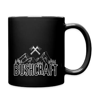 Bushcraft Design With Mountain For All Survival - Full Colour Mug - black - Right