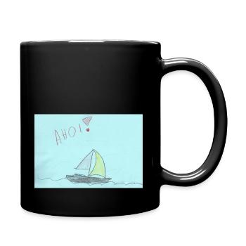 AHOI Shirt - Tasse einfarbig - Schwarz - Rechts