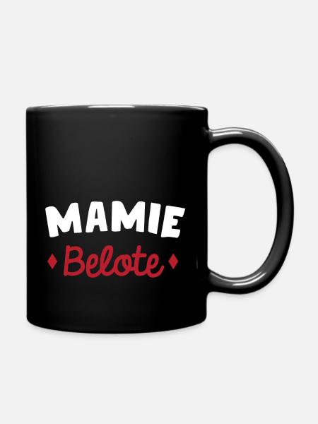 Mamie belote Cadeau humour personnalisé - Mug uni - noir