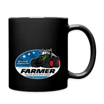 Traktor - Schlepper - Landwirt - Bauer - Tasse einfarbig - Schwarz - Rechts