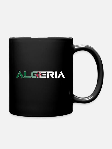 Lettrage Pays - ALGERIA - Drapeau Algérie - Mug uni - noir