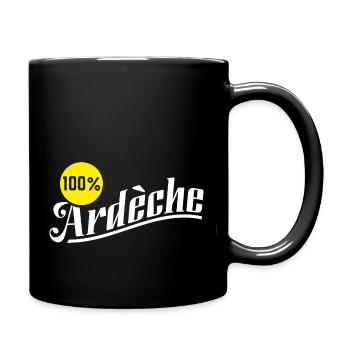 100% ardèche Cadeau humour personnalisé - Mug uni - noir - Droite