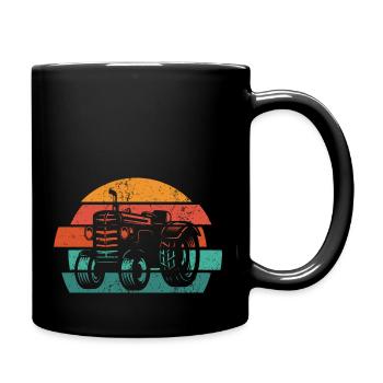 Traktor Shirt Retro Traktor T-Shirt Vintage Gesche - Tasse einfarbig - Schwarz - Rechts