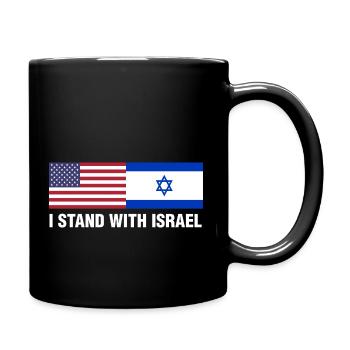 I Stand With Israel Fun Gift - Full Colour Mug - black - Right