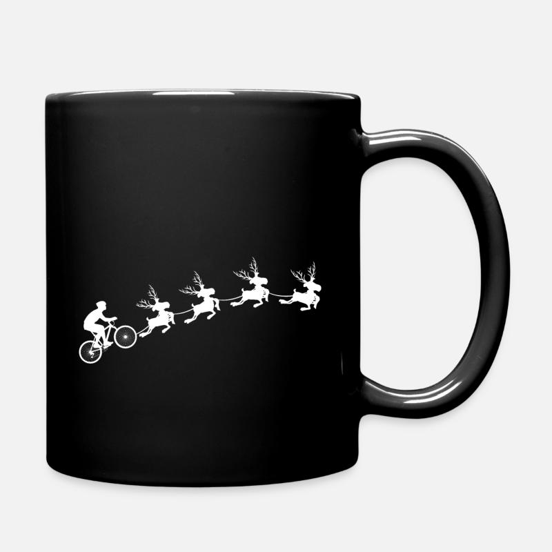 Weihnachtsradfahrer - Tasse einfarbig - Schwarz