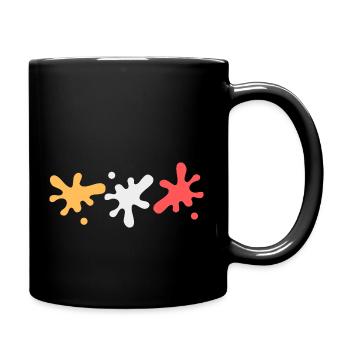 Farbflecken in lesbischen Pride Farben - Tasse einfarbig - Schwarz - Rechts