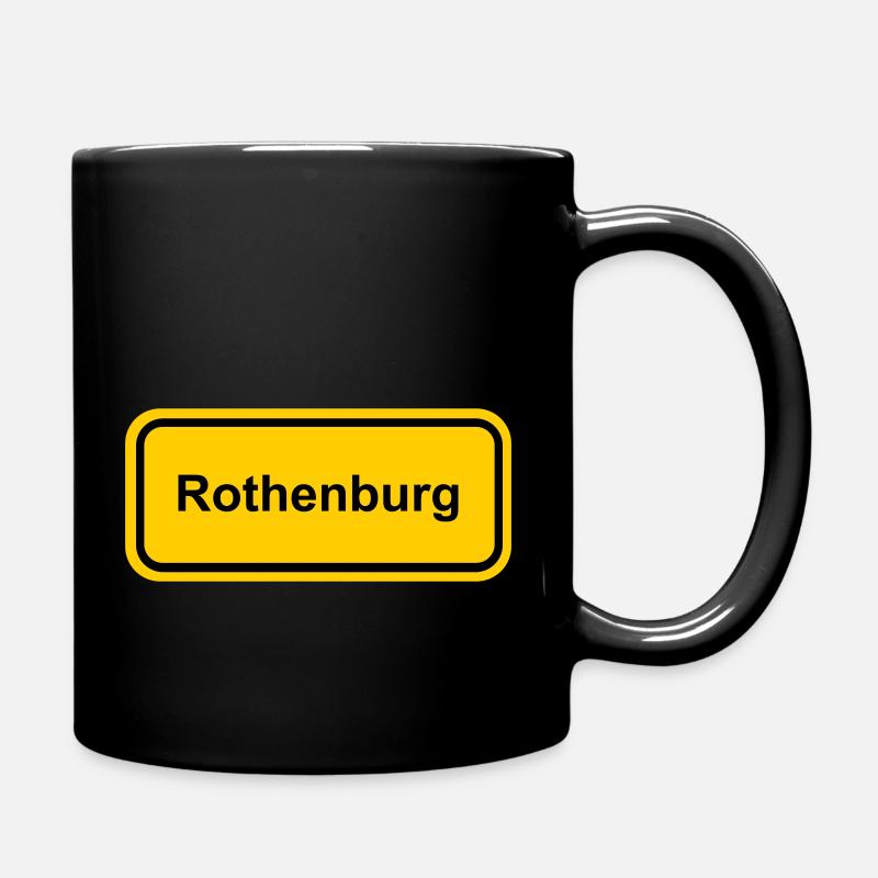 Ortsschild Rothenburg Ort Schild Ortstafel Schrift - Tasse einfarbig - Schwarz