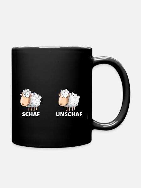 Schäfchen Schaf Unschaf Schafbock Schaffell - Tasse einfarbig - Schwarz