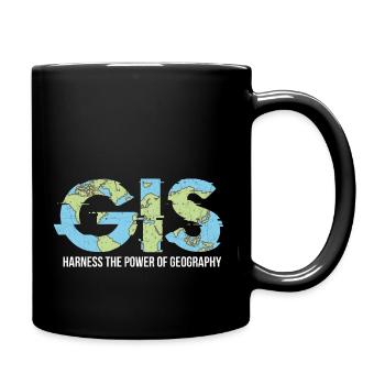 GIS Harness The Power Of Geography - Tasse einfarbig - Schwarz - Rechts