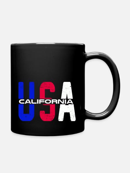 Usa California Vintage proud US citizen - Full Colour Mug - black