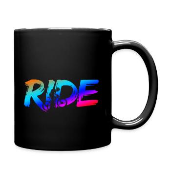 RIDE - MTB Mountainbike Fahrrad Bike Downhill - Tasse einfarbig - Schwarz - Rechts