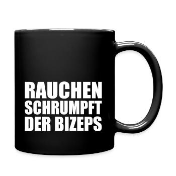 rauchen schrumpft der bizeps - Tasse einfarbig - Schwarz - Rechts