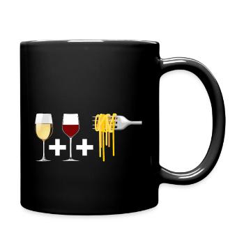 Vin rouge et Vin blanc et Pâtes - Mug uni - noir - Droite
