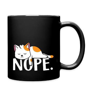 Nope Cat - Full Colour Mug - black - Right