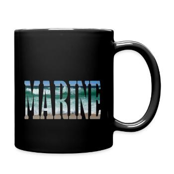 Marine Strand - Tasse einfarbig - Schwarz - Rechts