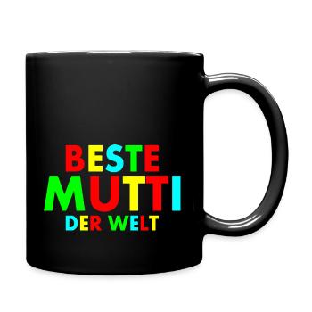 Beste mutti der welt - Tasse einfarbig - Schwarz - Rechts