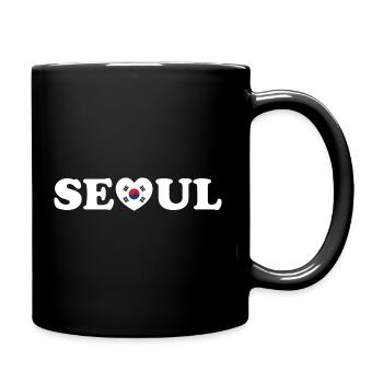 Seoul Love Heart Taegeukgi Flag - Full Colour Mug - black - Right