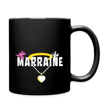 Marraine Baptême Chérubin - Collier avec Cœur - Mug uni - noir - Droite