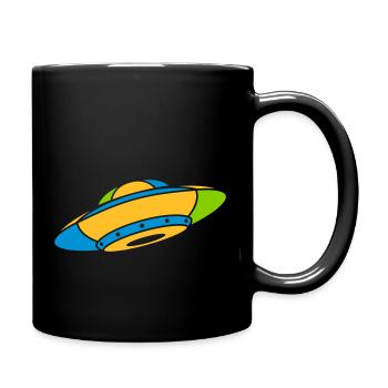 Colorful UFO Mystery Aliens - Full Colour Mug - black - Right
