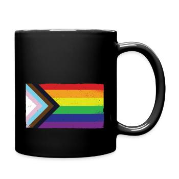 LGBTQIA Progress Pride Black Pride Rainbow - Full Colour Mug - black - Right