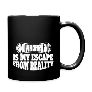 Snowboard slogan winter sports snowboarders - Full Colour Mug - black - Right