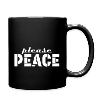 please peace Tshirt white - Tasse einfarbig - Schwarz - Rechts