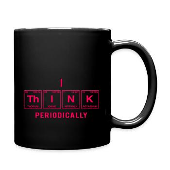 I THINK - mit Elementen des Periodensystems - Tasse einfarbig - Schwarz - Rechts