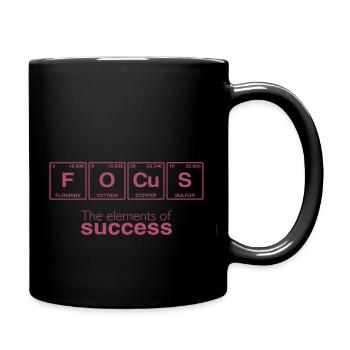 Dictons de bureau: Les éléments du succès - FOCUS - Mug uni - noir - Droite