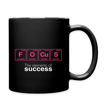 Drôles de dictons : Les éléments du succès - FOCUS - Mug uni - noir - Droite