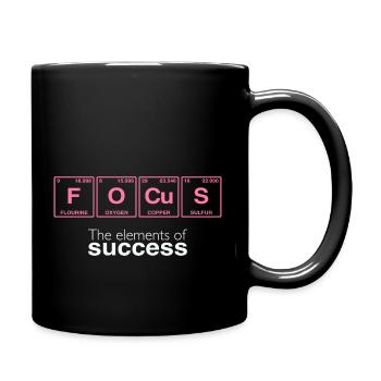 Funny sayings: The Elements of Success - FOCUS - Full Colour Mug - black - Right