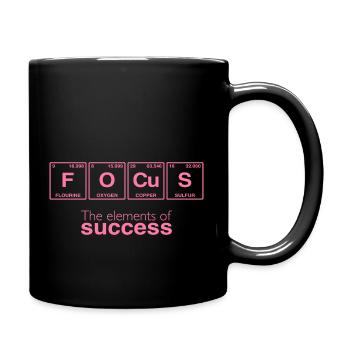 Dictons de bureau: Les éléments du succès - FOCUS - Mug uni - noir - Droite
